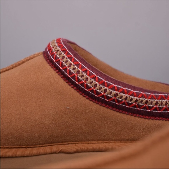 UGG Brown Platform Slip-Ons with Red Trim - Picture 8 of 9